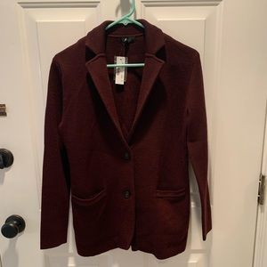 J.Crew burgundy sweater blazer